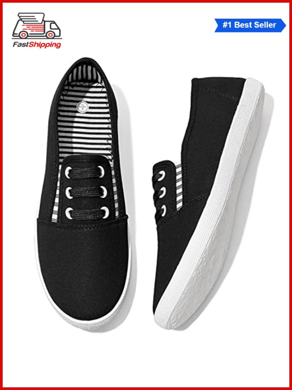 ✨ Shupua Canvas Slip On Sneakers Casual Walking Non Slip Work Shoes